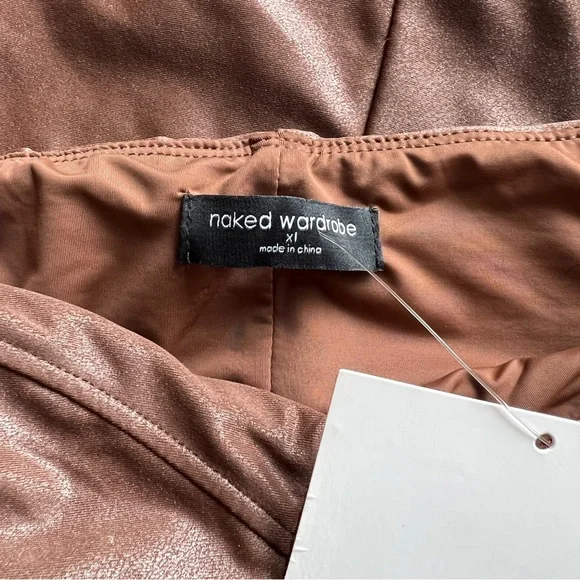 NWT Naked Wardrobe Faux Leather Bustier Mini Dress - Picture 6 of 6